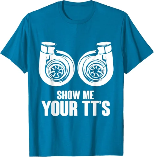 Vista 57 de Funny Show Me Your TT's Twin Turbo Car Racing Camiseta, Negro, S