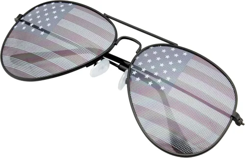 Vista 2 de Emblem Eyewear - Retro 4th of July Party Festival Patriotic American Flag Sunglasses for Men Women