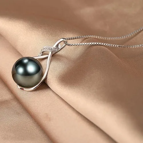 Vista 8 de Regalos para Mujeres Esposa-Collar-de-Perlas-Negras-de-Tahití-Regalo para Esposa Boda Cumpleaños Aniversario Joyería-Mamá Novia Ella Regalos del Día