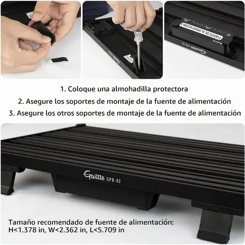 Vista 6 de GUITTO Pedalera de guitarra, diseño seguro con clip de aleación de aluminio con bolsa de transporte, no necesita adhesivo para pedales de efectos