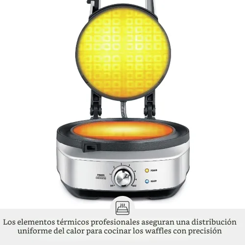 Vista 5 de Breville No-Mess Classic Waffle Maker BWM520XL, Acero Inoxidable Cepillado