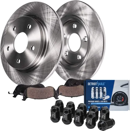 Vista 68 de Detroit Axle - Rotores de freno para Jeep Compass 2015-2022 Renegade 2016-2022 Fiat 500X 2016-2022, 2018, 2019, 2020, 2021. Reemplazo de rotores