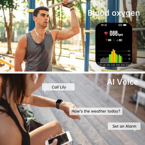 Vista 7 de Reloj inteligente para hombres y mujeres ICHPULG para fitness: para correr, responder, hacer llamadas, digital, relojes para hombres, impermeable