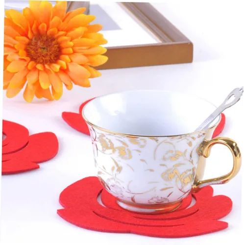 Vista 5 de MAGICLULU Posavasos antideslizantes con forma de flor y rosas, 6 uds