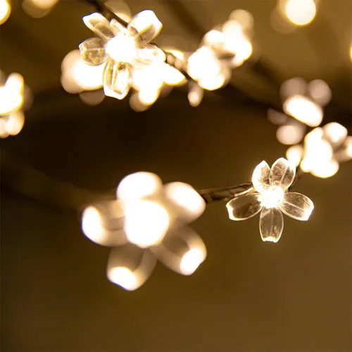 Vista 7 de TYBEEU Árbol de cerezo iluminado de 4 pies con 144 luces LED blancas cálidas para decoración de vacaciones, regulable, certificado UL, impermeable