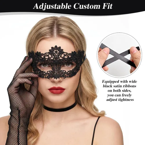 Vista 3 de Masquerade Mask for Women, Lace Masquerade Mask