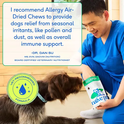 Vista 7 de Native Pet - Masticables para alergias para perros – Alivio de la alergia de perros para razas medianas – Apoya el alivio de la picazón estacional