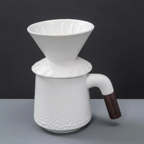 Vista 8 de Juego de cafetera negra hecha a mano, jarra de café de cerámica a prueba de calor ACM01B