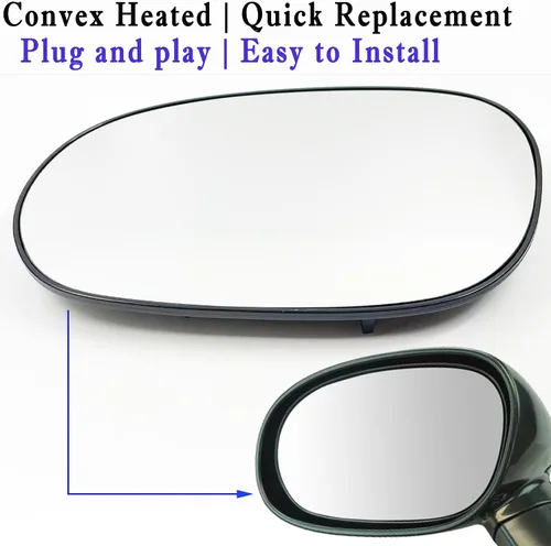 Vista 2 de Espejo calefactable para el lado del conductor, compatible con Dodge Challenger 2008, 2009, 2010, 2011, 2012, 2013, 2014, 2015, con soporte trasero