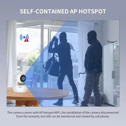 Vista 7 de N_EYE Cámara de seguridad WiFi para el hogar, monitor de bebé, cámara IP inalámbrica con visión nocturna, almacenamiento en la nube de audio