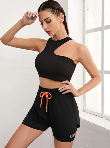 Vista 4 de YOAKUKA Pantalones cortos de entrenamiento 2 en 1 para mujer, para gimnasio, yoga, correr, ciclismo, tenis, faldas de verano
