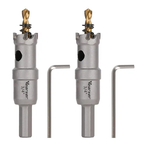 Vista 57 de Sierra perforadora de carburo de 1-1/2 pulgadas (1.496 in) para metal duro, cortador de agujeros con punta de carburo de tungsteno con broca piloto