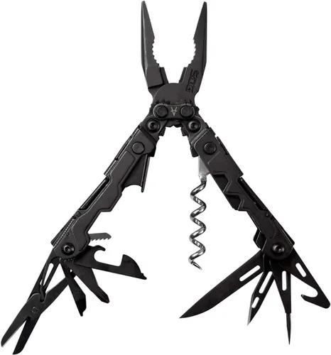 Vista 5 de SOG PowerLitre Mini Herramienta Multiusos Utilitaria con 19 Herramientas Ligeras, Herramienta Utilitaria Compacta de 5 Pulgadas de Largo