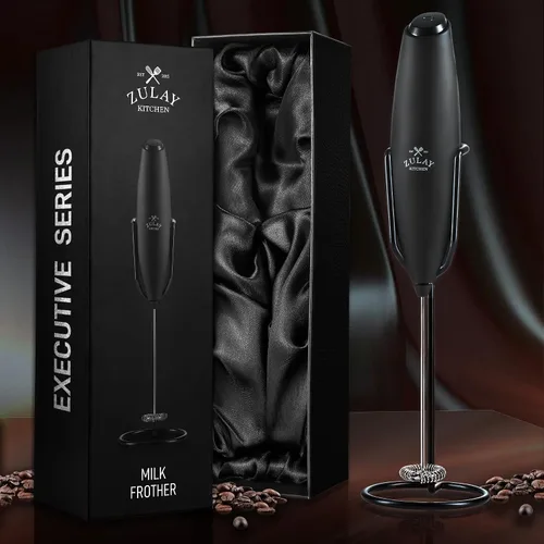 Vista 425 de Zulay Milk Boss Espumador de leche potente manual, hace espuma para latte, batidor para mezclar bebidas, café, miniespumador para capuchino, frappé