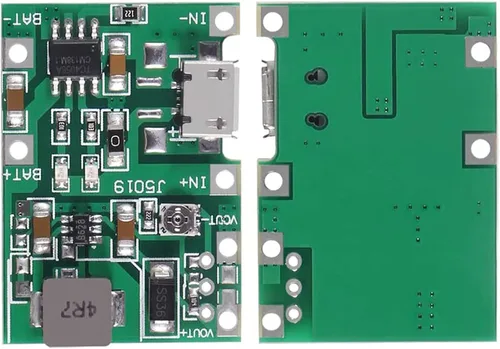 Vista 4 de Módulo de cargador de batería USB TP4056 3.7V 4.2V a 9V 5V 2A carga descarga integrado módulo elevador, módulo de cargador de batería de iones