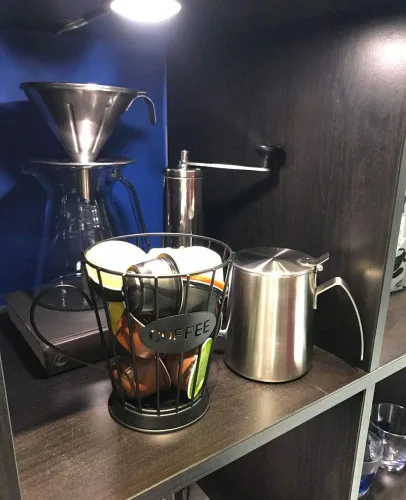 Vista 5 de YANGMEI Soporte para cápsulas de café de 5.5 pulgadas, cesta de almacenamiento para cápsulas de café expreso, para encimera de cocina