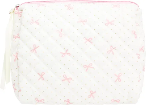 Vista 18 de Quilted Makeup Bag for Women, Travel Cosmetic&Toiletry Bag,Blue Flower