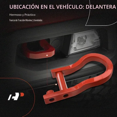 Vista 4 de A-Premium Par (2) Juego de ganchos de remolque delanteros compatibles con Chevrolet Chevy Silverado 1500 2007-2019, GMC Sierra 1500 2007-2019, rojo