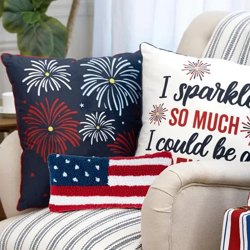 Vista 4 de C&F Home Cojín de 6 x 12 pulgadas con bandera patriótica estadounidense enganchada pequeña/pequeña, americana, 4 de julio, Libertad, Estados Unidos