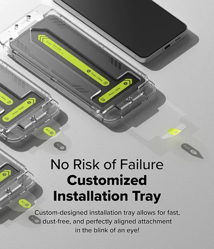 Vista 3 de Ringke Vidrio templado Easy Slide [súper fácil de instalar] compatible con Samsung Galaxy S24 FE, protector de pantalla, compatible con fundas