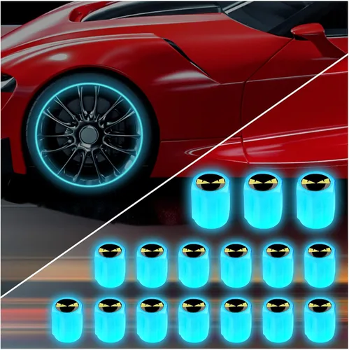 Vista 26 de 16 PCS tapones fluorescentes para vástago de válvula de neumático, tapones luminosos para válvula de aire de rueda de automóvil, accesorios