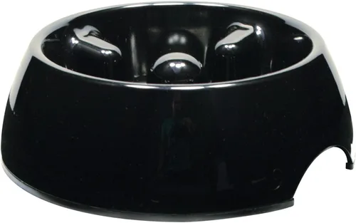 Vista 3 de Dogit Go lenta anti-gulping tazón para perro, S, Negro