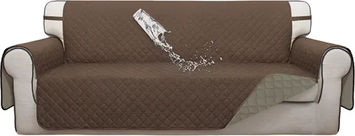 Vista 34 de ISSUNTEX Fundas de sofá de dos plazas con doble protección 100% impermeables para sala de estar, fundas para sofá de 2 cojines, protector de muebles