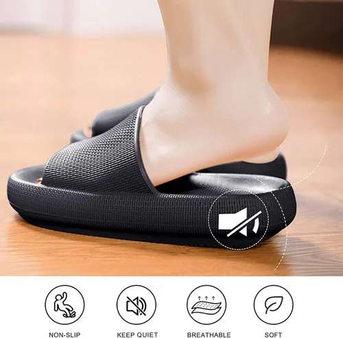 Vista 5 de YINSING Pantuflas acolchadas unisex para adultos, antideslizantes, de secado rápido, para baño, ducha, suela gruesa suave, para interiores