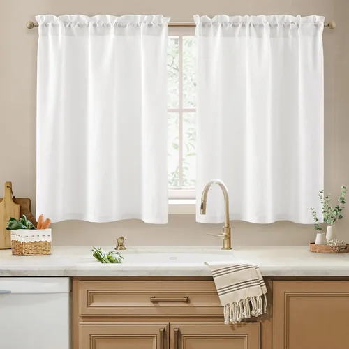 Vista 37 de HOMEIDEAS - Cortinas semitransparentes de privacidad blancas que no se transparentan, 52 x 96 pulgadas Blanco