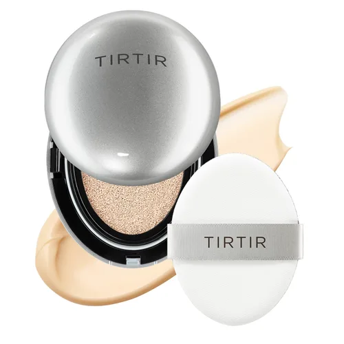 Vista 10 de [*Tamaño mini*] TIRTIR Aura Glow Silver Cushion Base de cojín coreana, (#13N Fair Ivory, 0.15 onzas líquidas)