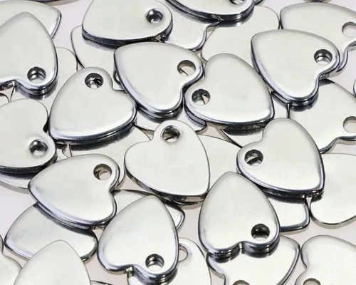 Vista 5 de Shapenty Mini dije de corazón de acero inoxidable con cuentas a granel para collares, aretes, pulseras, llavero, fabricación de joyas, proyectos