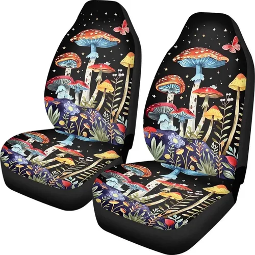 Vista 15 de INSTANTARTS Fundas de asiento de coche con diseño de dalia estética, solo para asientos delanteros, protector de asiento de vehículo, 2 unids/set