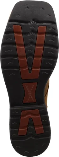 Vista 6 de Twisted X - Botas de cuero de grano completo con cordones para hombre de 8 pulgadas con punta de acero para hombre Sillín envejecido.