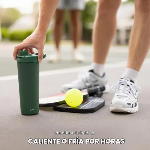 Vista 7 de Simple Modern - Botella agitadora de acero inoxidable con bola de 24 onzas Taza metálica aislada para mezclas de proteínas, batidos y Negro