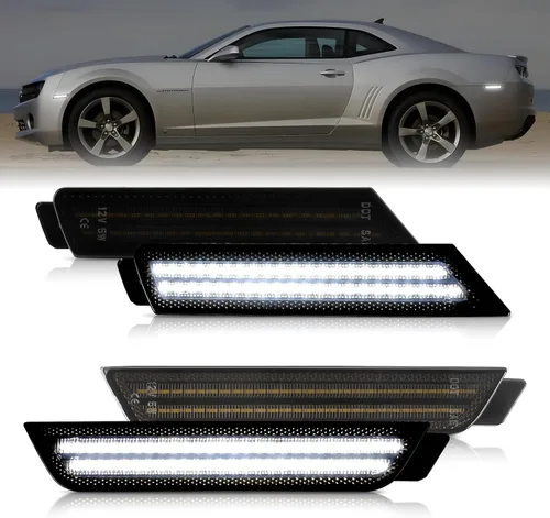 Vista 10 de Luz de Marcador Lateral Trasero LED Compatible con Chevy Camaro 1993-2002 Lente Ahumada Luz Roja Trasera Enchufe y Funciona, Impermeable