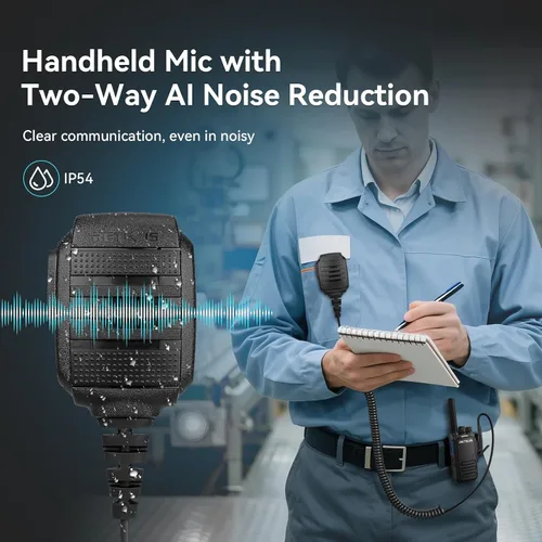 Vista 3 de Retevis MateTalk - Walkie Talkies B4 con micrófono de hombro impermeable, cancelación de ruido de radio de 2 vías, compacto, carga USB-C, radios