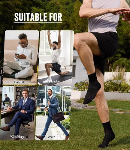 Vista 2 de BAMBOO COOL Calcetines tobilleros ultrasuaves para hombre, ligeros B-blanco*8