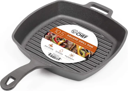 Vista 9 de Commercial CHEF Juego de sartenes de hierro fundido de 3 piezas