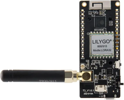 Vista 3 de LILYGO LoRa32 433Mhz ESP32 Placa de Desarrollo OLED 0.96 Pulgadas Tarjeta SD BLE WiFi Módulo TTGO