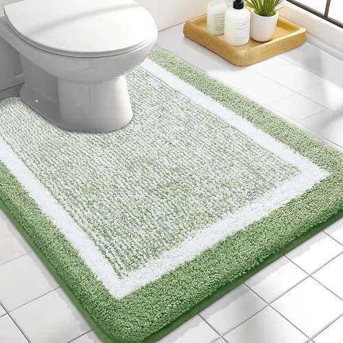 Vista 45 de OLANLY Alfombras de baño 24x16, tapetes de baño extra suaves y absorbentes de microfibra, antideslizantes, lavables a máquina, secan rápido