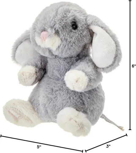 Vista 5 de DILLY DUDU Peluche de conejo/conejo gris, juguete de peluche, regalos para niños (6 pulgadas)