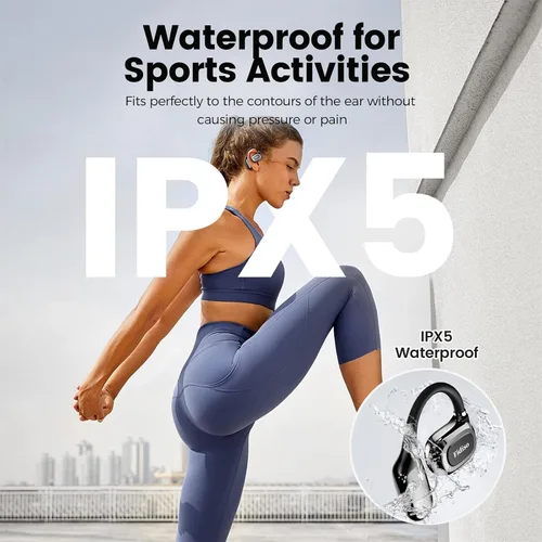 Vista 5 de Auriculares sobre la oreja, auriculares Bluetooth 5.4 deportivos con pantalla LED, auriculares inalámbricos Bluetooth de 30 a 40 horas