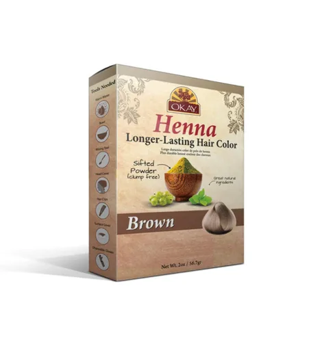 Vista 2 de OKAY HENNA COLOR DURANTE LARGO Marrón 1.76 oz