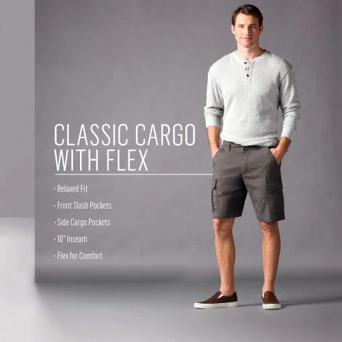 Vista 7 de Wrangler Authentics - Pantalones clásicos elásticos tipo cargo para hombre