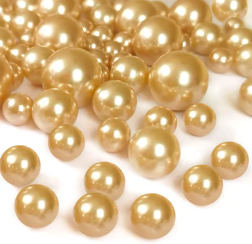 Vista 14 de 160 perlas para relleno de jarrón, perlas de maquillaje sin agujero, para soporte de brochas para decoración del hogar, boda, 10/14/20 (champán)