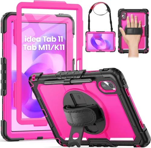 Vista 12 de HXCASEAC Funda para Lenovo Tab One de 8.7 pulgadas (TB-305FU) con protector de pantalla, soporte para bolígrafo, correa de mano, soporte ajustable