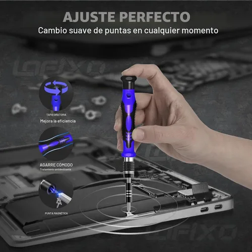 Vista 2 de Juego de destornilladores de precisión, kit de reparación de gafas, destornillador magnético Torx T6 T8 T9 T10, Pentalobe P5, Triwing, cabeza plana