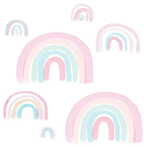 Vista 9 de Lambs & Ivy Juego de ropa de cama para cuna de bebé de 5 piezas con diseño de acuarela color rosa pastel