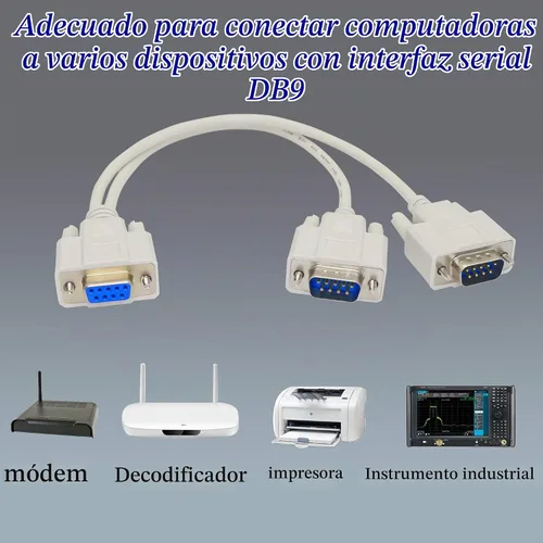 Vista 7 de Cable divisor DB9 Y de 11.8 in DB9 9 Pin 1 hembra ale a 2 macho Rs232 Serial Splitter Adaptador recto Cable YOUCHENG para conectar varios