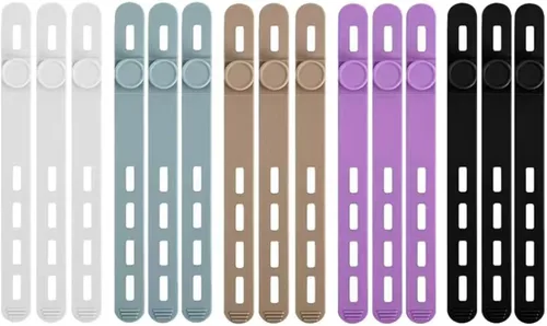Vista 8 de 30 piezas de bridas de cable de silicona reutilizables, bridas de cable de silicona, envolturas flexibles para la organización de cables de carga